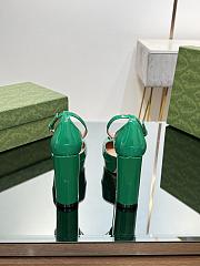 Fortok Gucci Platform Pumps With Double G in Green - 6
