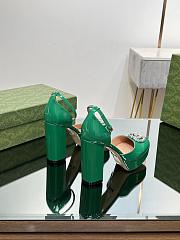 Fortok Gucci Platform Pumps With Double G in Green - 3