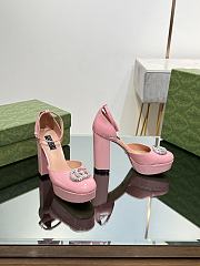 Fortok Gucci Platform Pumps With Double G in Pink - 2