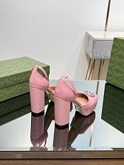Fortok Gucci Platform Pumps With Double G in Pink - 4