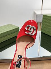 Fortok Gucci Platform Pumps With Double G in Red - 6