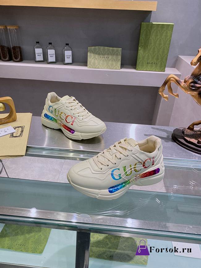 Fortok Gucci Rhyton Chunky Logo in Multicolor Sneakers - 1