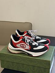 Fortok Gucci Run Sneakers in Black, White, Red Suede - 1