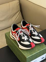 Fortok Gucci Run Sneakers in Black, White, Red Suede - 5