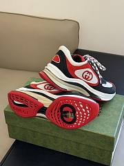 Fortok Gucci Run Sneakers in Black, White, Red Suede - 4