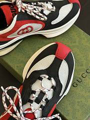 Fortok Gucci Run Sneakers in Black, White, Red Suede - 2
