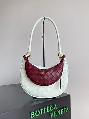 Fortok Bottega Veneta Gemelli Shoulder Bag in White/Red 24.5x7x19cm - 1