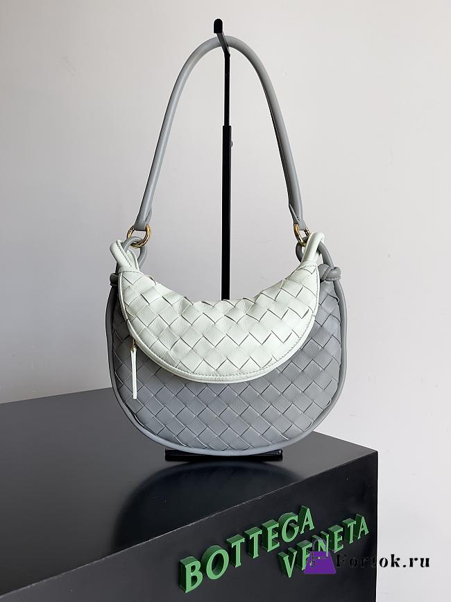 Fortok Bottega Veneta Gemelli Shoulder Bag in Grey/White 24.5x7x19cm - 1