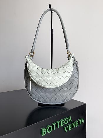 Fortok Bottega Veneta Gemelli Shoulder Bag in Grey/White 24.5x7x19cm