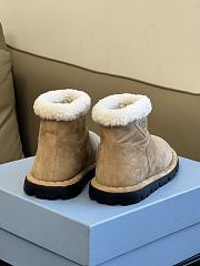 Fortok Prada Triangle Logo Suede Ankle Boots in Beige - 4