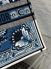 Fortok Dior Blue Butterfly Bandana Emroidery Tote Bag 36x18x28cm - 6