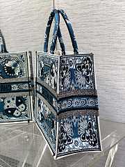 Fortok Dior Blue Butterfly Bandana Emroidery Tote Bag 36x18x28cm - 5