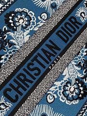 Fortok Dior Blue Butterfly Bandana Emroidery Tote Bag 36x18x28cm - 4