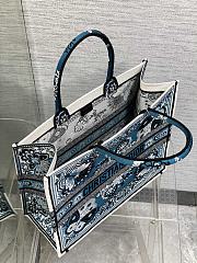 Fortok Dior Blue Butterfly Bandana Emroidery Tote Bag 36x18x28cm - 2