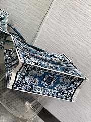 Fortok Dior Blue Butterfly Bandana Emroidery Tote Bag 36x18x28cm - 3