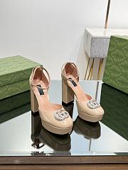 Fortok Gucci Platform Pumps With Double G in Beige - 1