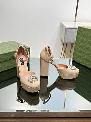 Fortok Gucci Platform Pumps With Double G in Beige - 5