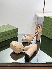 Fortok Gucci Platform Pumps With Double G in Beige - 4