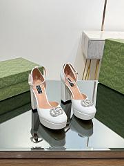 Fortok Gucci Platform Pumps With Double G in White - 1