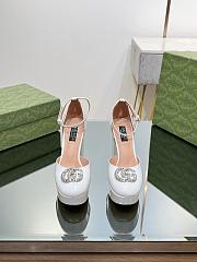 Fortok Gucci Platform Pumps With Double G in White - 6