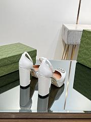 Fortok Gucci Platform Pumps With Double G in White - 5