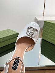 Fortok Gucci Platform Pumps With Double G in White - 4