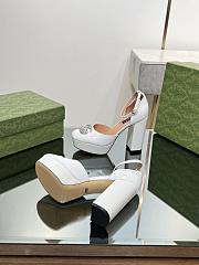 Fortok Gucci Platform Pumps With Double G in White - 3