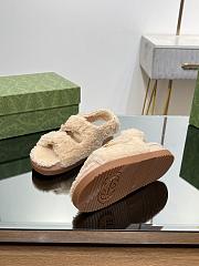 Fortok Gucci Double G Sandals in Beige Merino Wool - 5