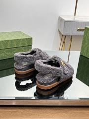 Fortok Gucci Double G Sandals in Grey Merino Wool - 5