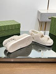 Fortok Gucci Double G Sandals in White Merino Wool - 4