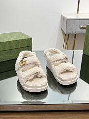 Fortok Gucci Double G Sandals in White Merino Wool - 3
