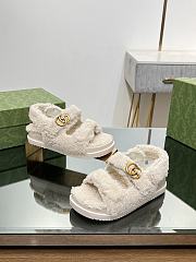 Fortok Gucci Double G Sandals in White Merino Wool - 2