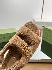 Fortok Gucci Double G Sandals in Brown Merino Wool - 6