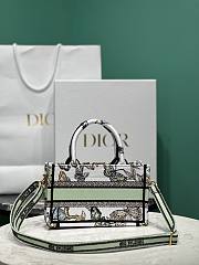 Fortok Dior White Multicolor Toile de Jouy Mexico Embroidery Mini Tote Bag 21.5×13×7.5cm - 5