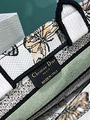 Fortok Dior White Multicolor Toile de Jouy Mexico Embroidery Mini Tote Bag 21.5×13×7.5cm - 4