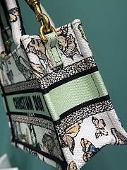 Fortok Dior White Multicolor Toile de Jouy Mexico Embroidery Mini Tote Bag 21.5×13×7.5cm - 3