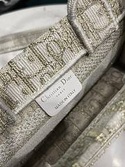 Fortok Dior Gold-Tone Dior Oblique Embroidery Mini Tote Bag 21.5×13×7.5cm - 5