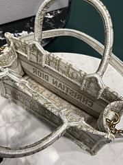 Fortok Dior Gold-Tone Dior Oblique Embroidery Mini Tote Bag 21.5×13×7.5cm - 3