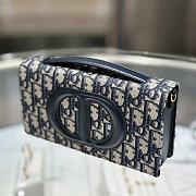 Fortok Dior CD Signature Mini Bag Blue Oblique Jacquard 21x11x5cm - 5