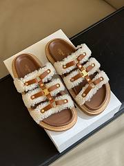 Fortok Celine Shearling-trimmed Leather Sandals  - 1