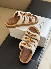 Fortok Celine Shearling-trimmed Leather Sandals  - 3
