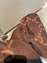 Fortok Gucci Cashmere GG Logo Scarf in Brown 35x190cm - 5