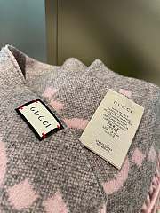 Fortok Gucci Cashmere GG Logo Scarf in Pink&Grey 35x190cm - 4