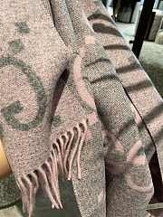 Fortok Gucci Cashmere GG Logo Scarf in Pink&Grey 35x190cm - 3