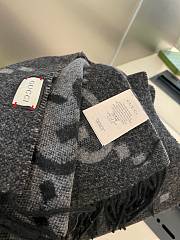 Fortok Gucci Cashmere GG Logo Scarf in Grey&Black 35x190cm - 5