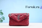 Fortok Saint Laurent Loulou Puffer Quilted Lambskin Bag in Red 29x17x11cm - 1