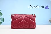 Fortok Saint Laurent Loulou Puffer Quilted Lambskin Bag in Red 29x17x11cm - 2