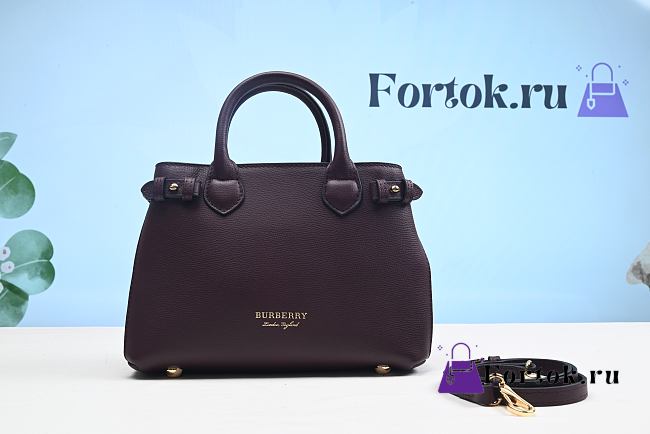 Fortok Burberry Banner Bag in Burgundy 27cm - 1