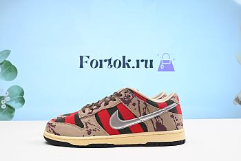 Fortok Nike SB Dunk Low Freddy 313170-202 Red Brown Camouflage Sneakers