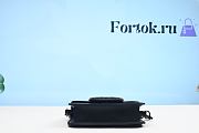 Fortok Valentino Black Leather Diamond Buckle Chain Bag 20cm - 5
